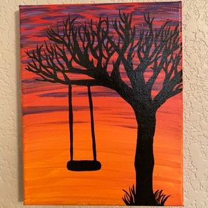 Neon swing tree. Art title - left alone